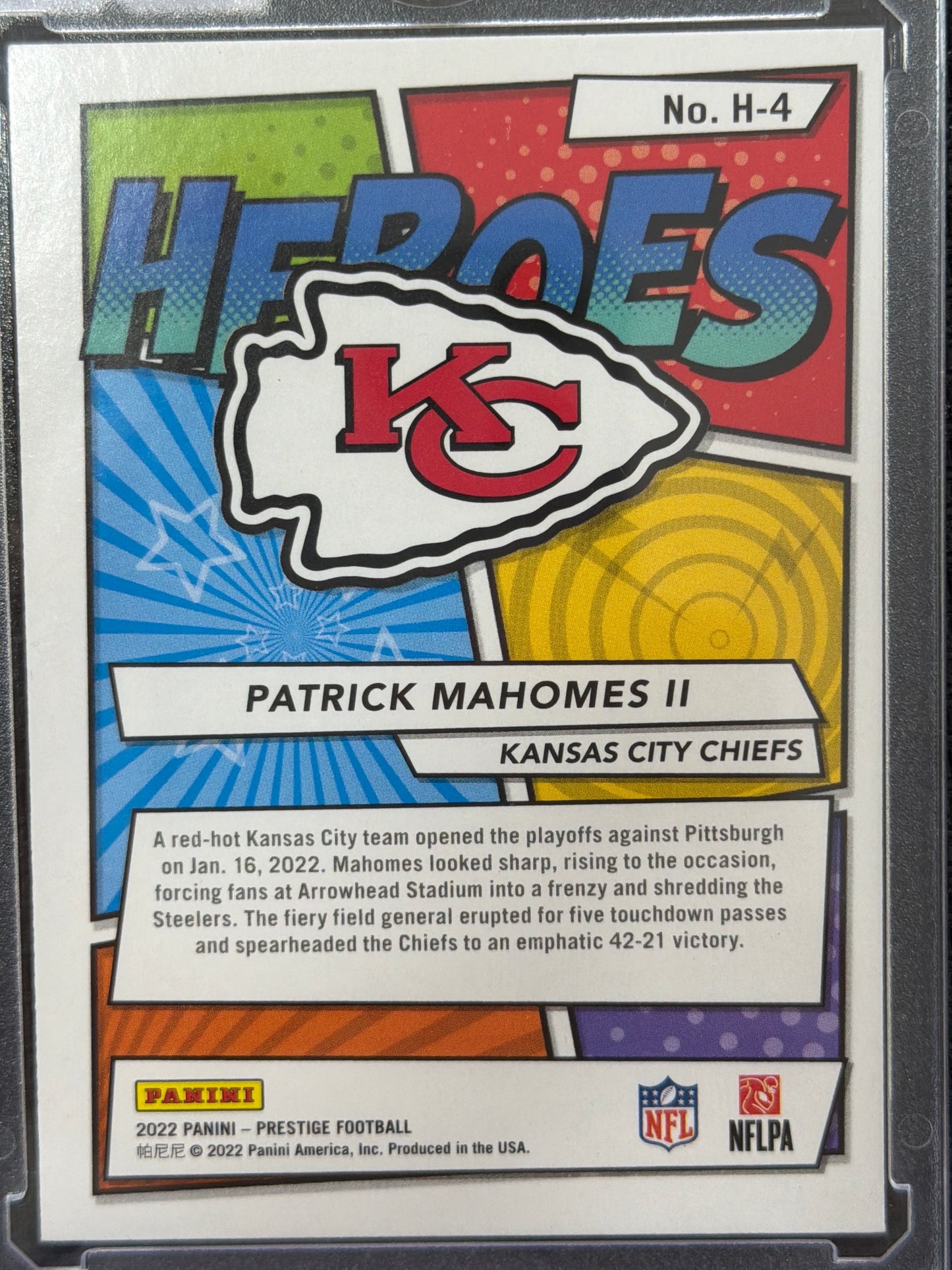 2022 Panini Prestige Heroes Patrick Mahomes II #H-4