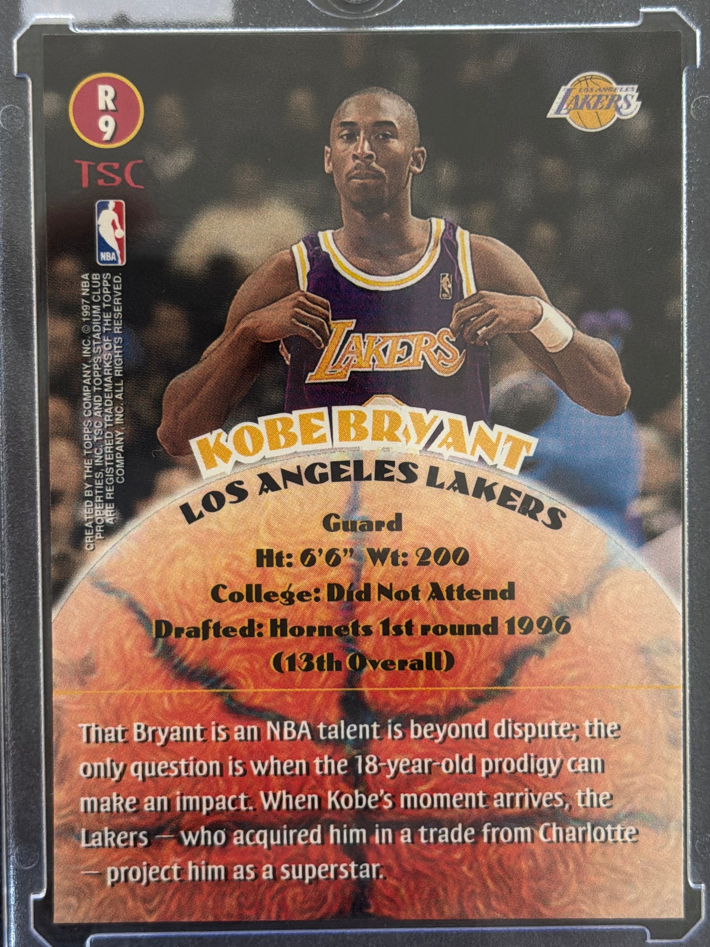 1997 Topps Stadium Club Kobe Bryant #R9