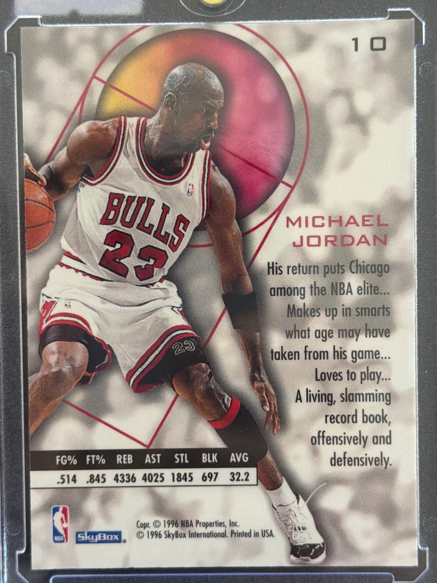 1996 SkyBox E-X2000 Michael Jordan #10