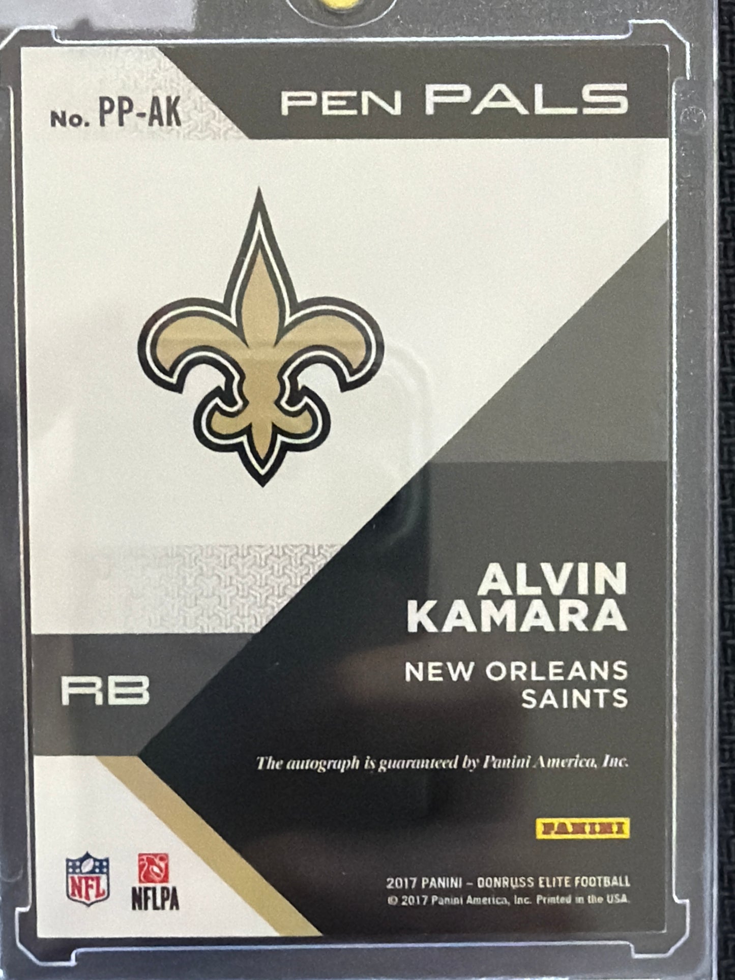 2017 Panini Donruss Elite Pen Pals Alvin Kamara #PP-AK