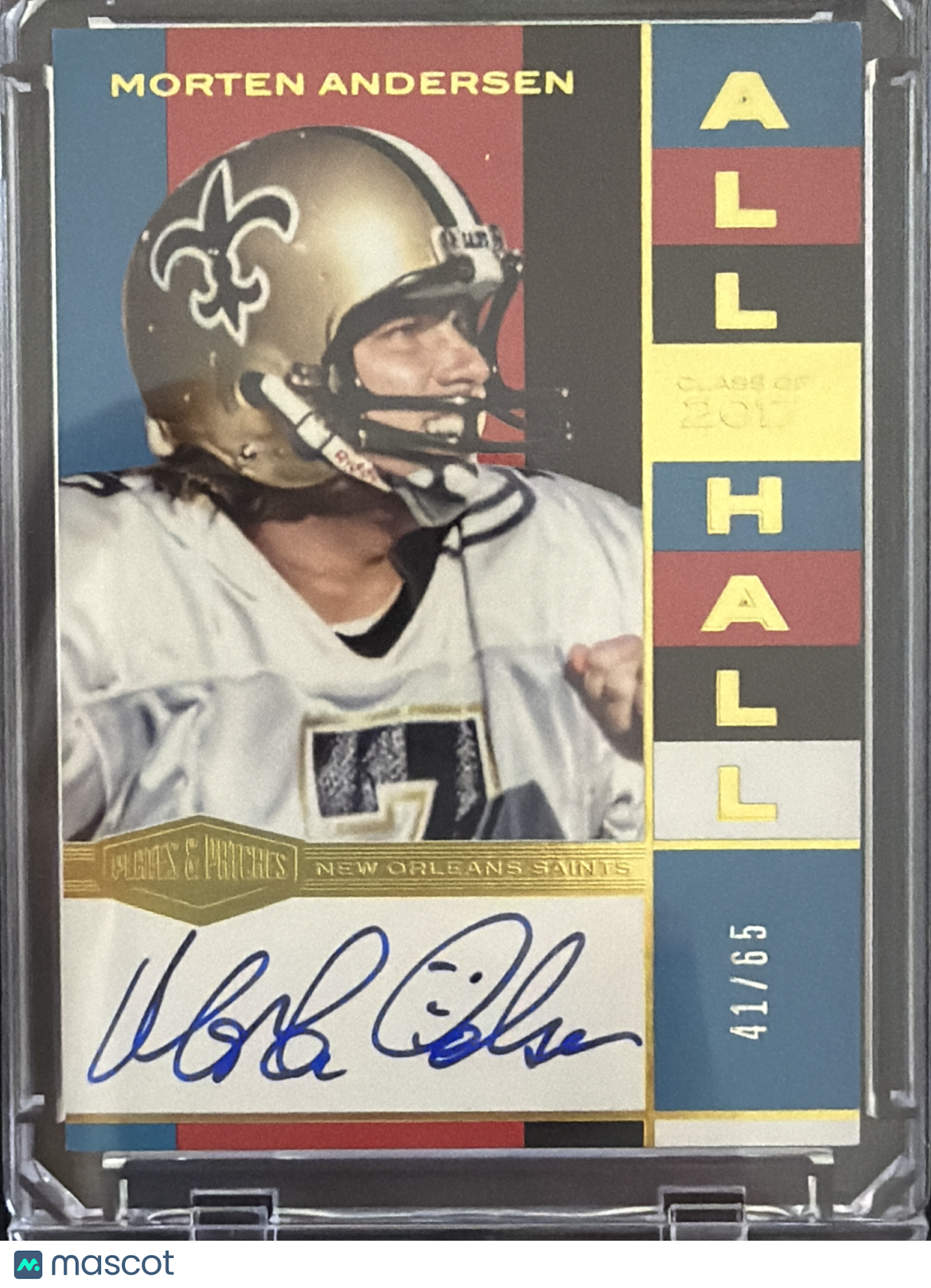 2019 Panini Plates & Patches All Hall Morten Andersen #AH-MA /65