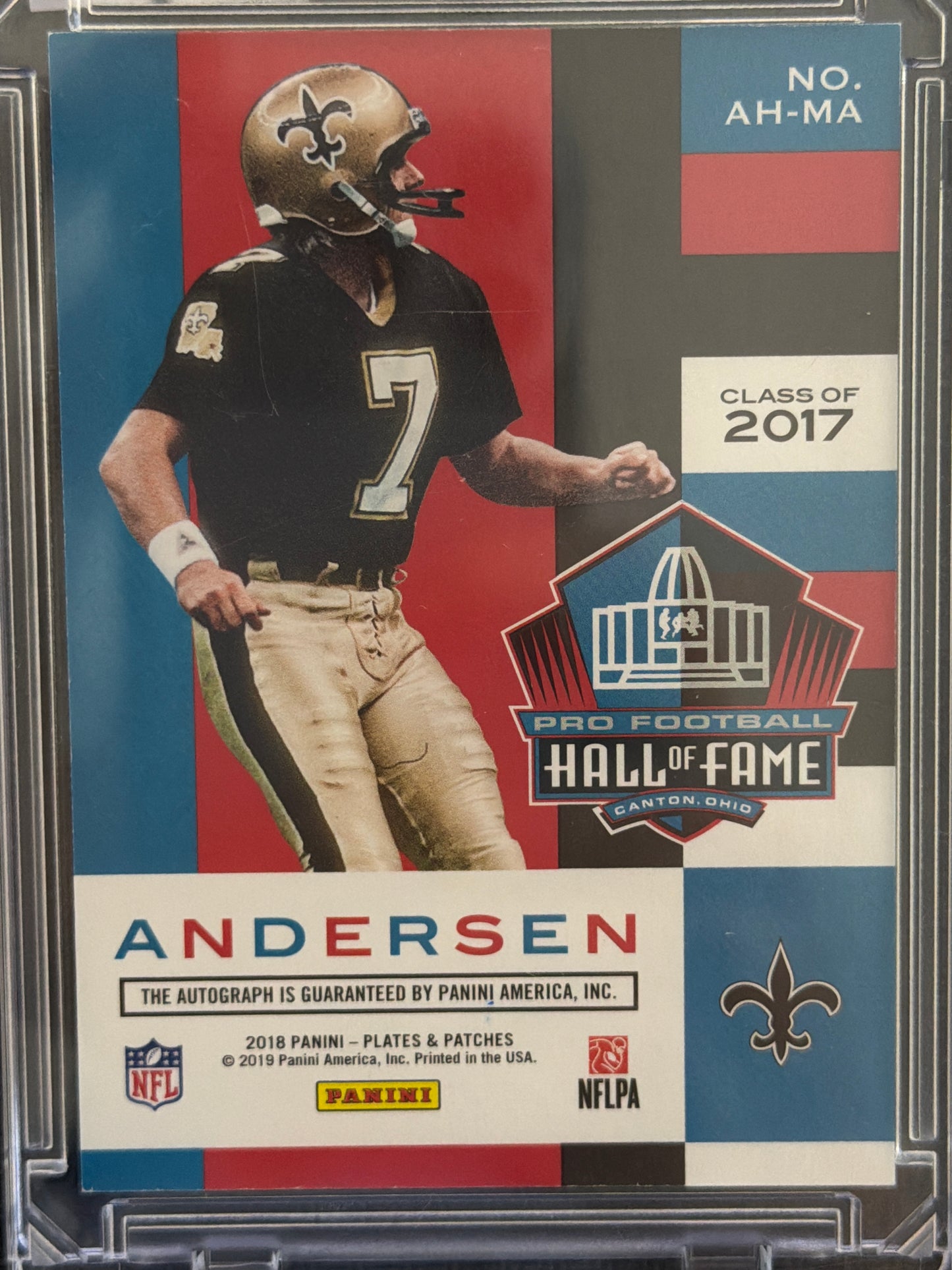 2019 Panini Plates & Patches All Hall Morten Andersen #AH-MA /65