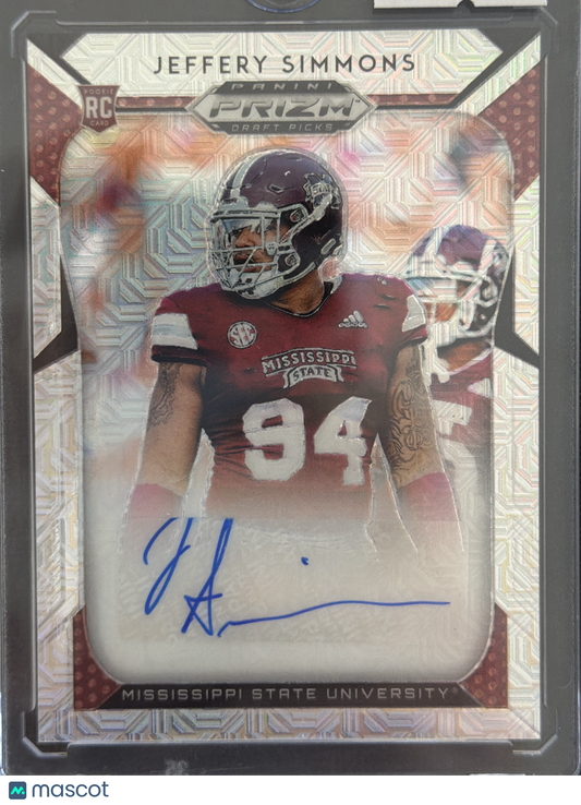2019 Panini Prizm Draft Picks Jeffery Simmons #207 Silver RC