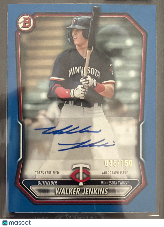 2026 Bowman Walker Jenkins #BPA-WJ Blue Refractor /150