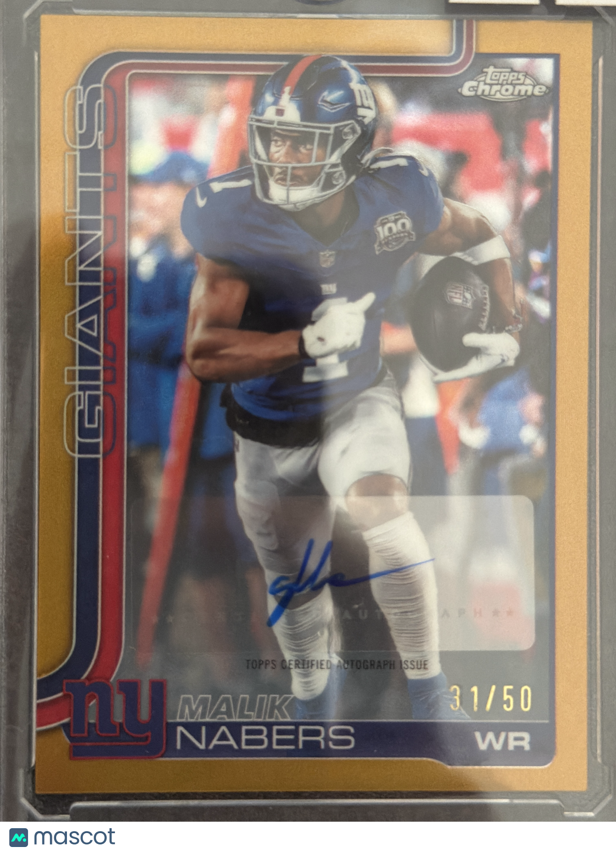 2025 Topps Chrome Malik Nabers #BA-MN Gold Refractor /50