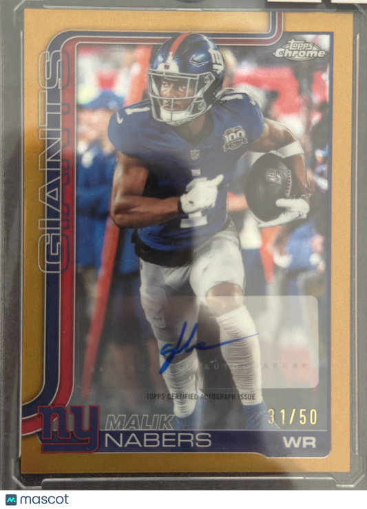 2025 Topps Chrome Malik Nabers #BA-MN Gold Refractor /50