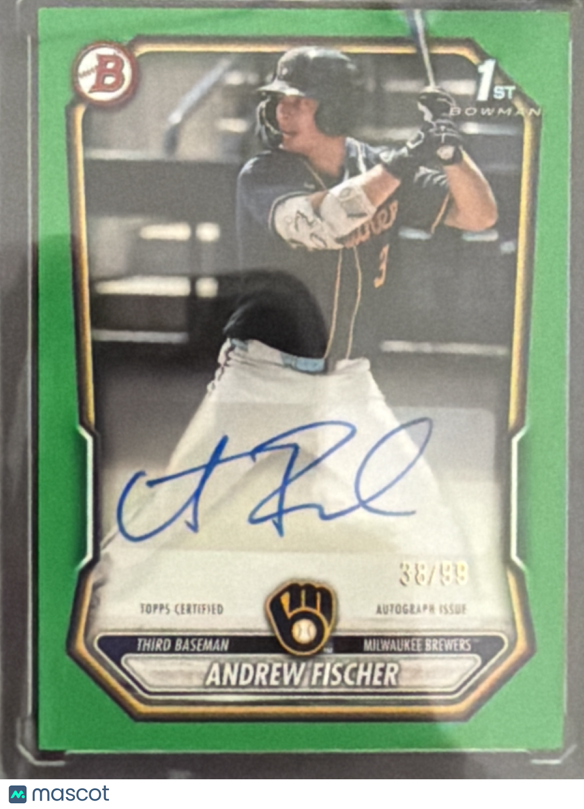 2025 Bowman Chrome Andrew Fischer #BPA-AF Green /99 1st Bowman