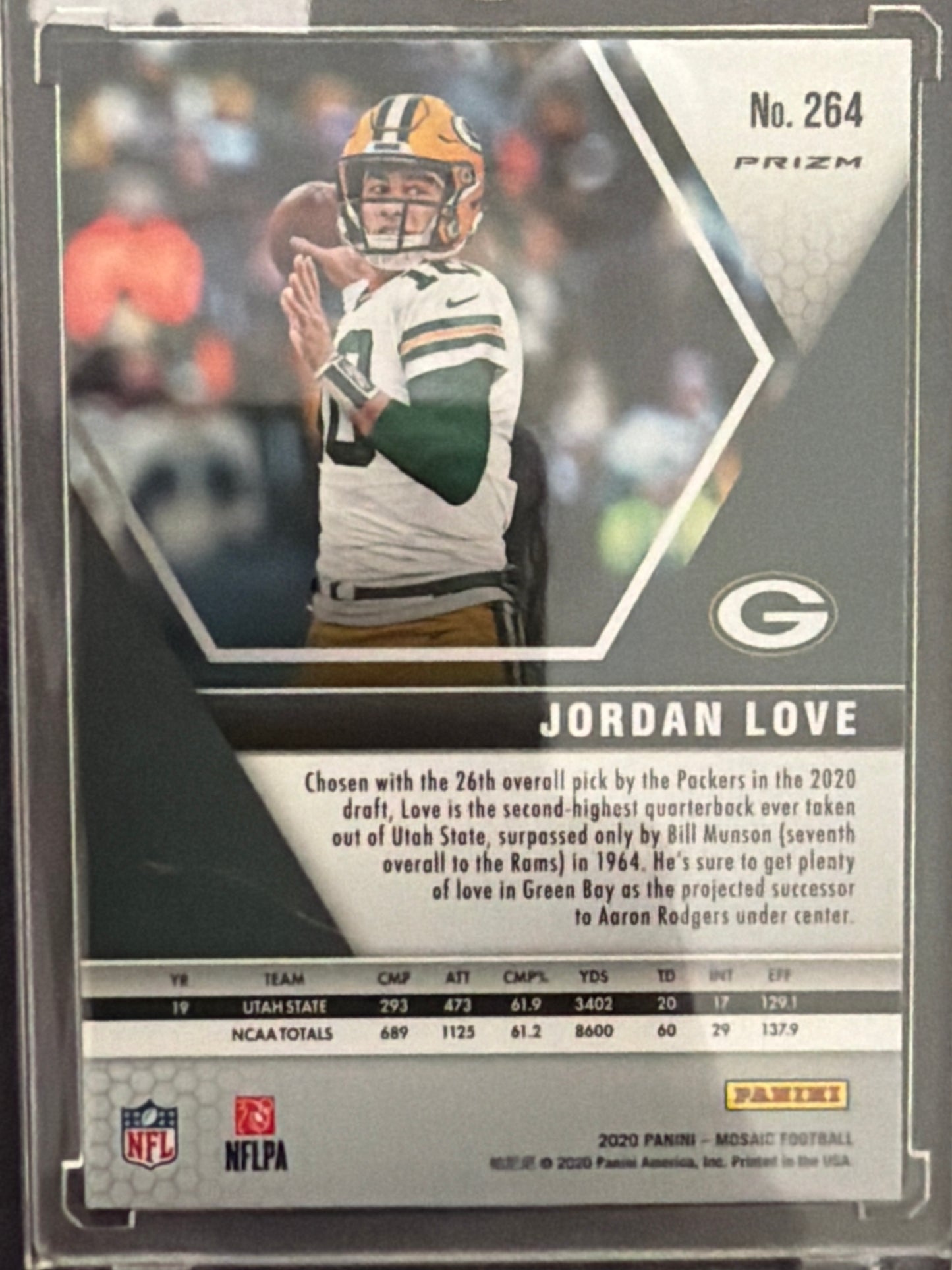 2020 Panini Mosaic NFL Debut Jordan Love #264 Pink Camo RC