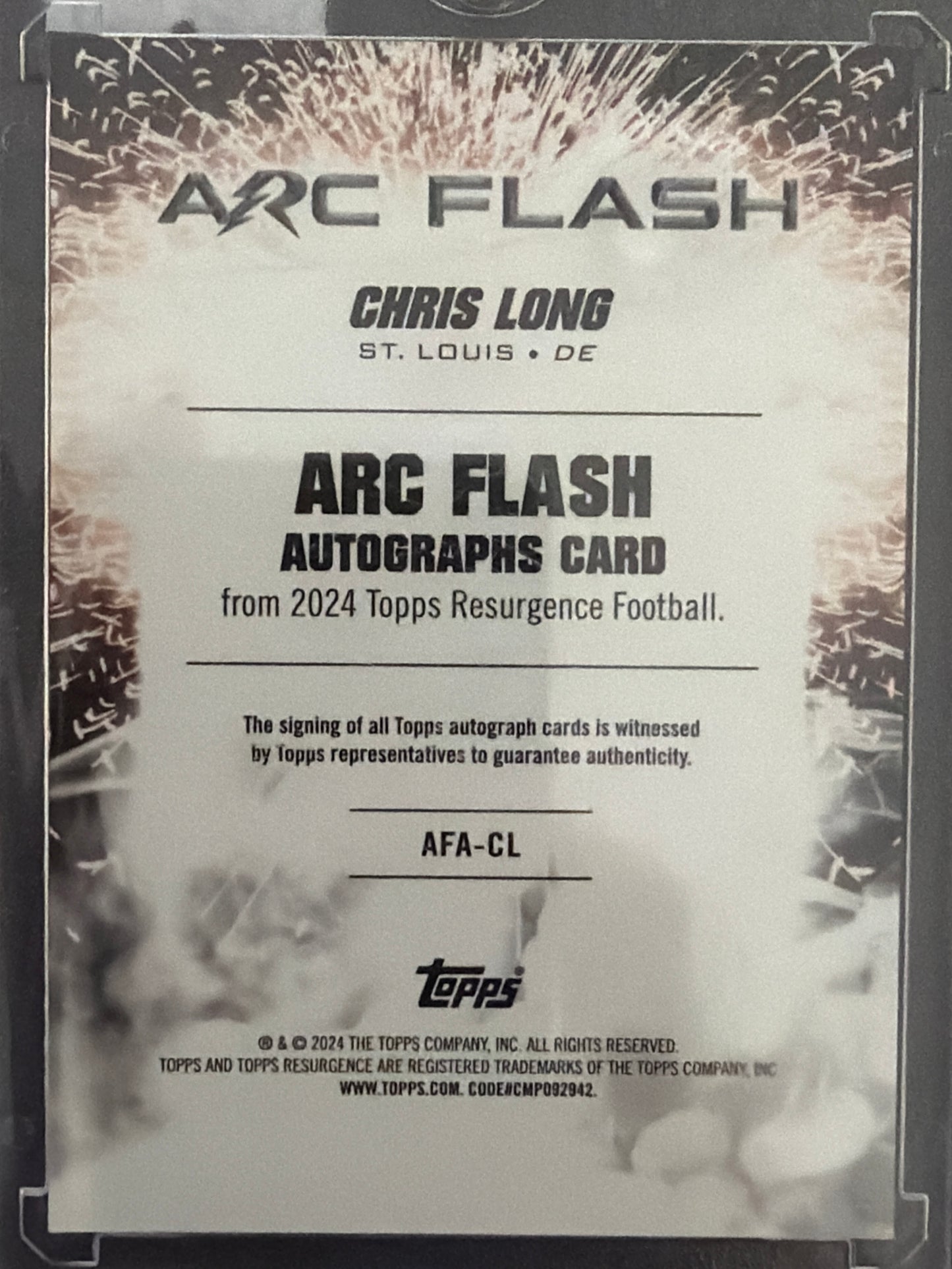 2024 Topps Resurgence Arc Flash Chris Long #AFA-CL