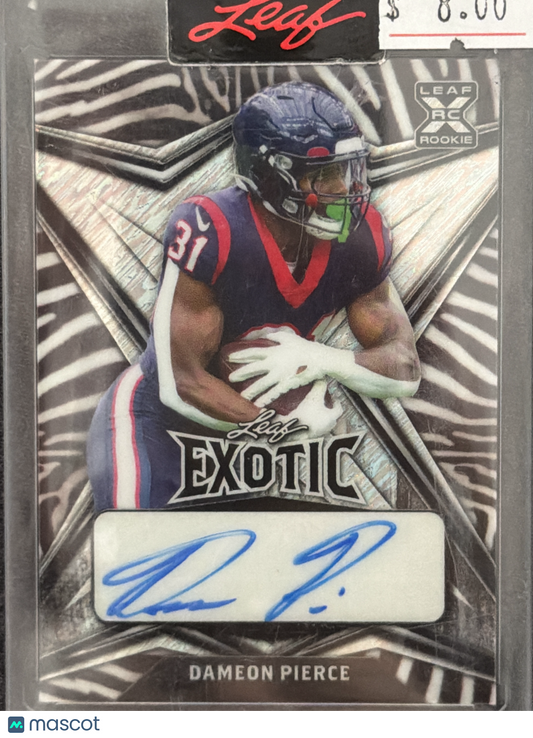 2022 Leaf Exotic Dameon Pierce #BA-DP2 Zebra /8 RC