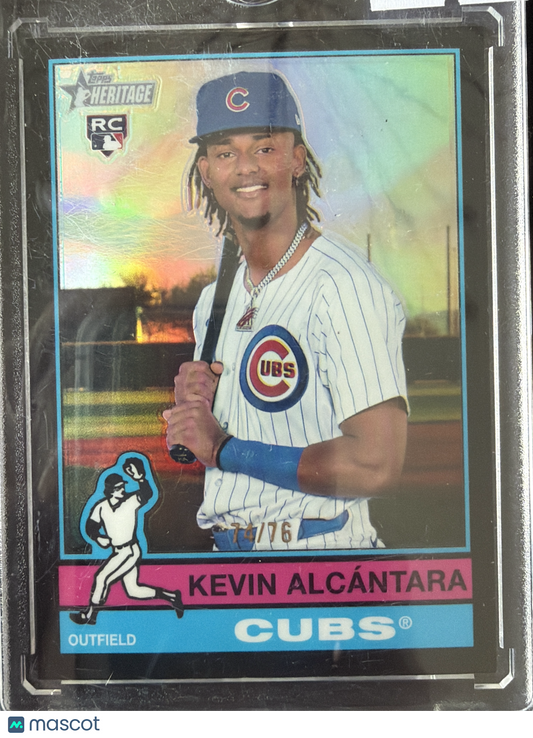 2024 Topps Heritage Kevin Alcántara #353 Black Border Chrome Refractor /76 RC