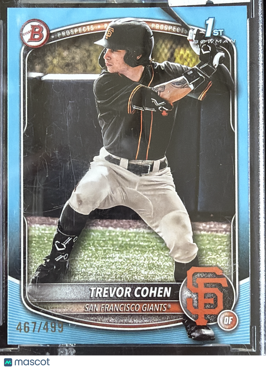 2025 Bowman Draft Trevor Cohen #BD-46 Sky Blue Paper /499