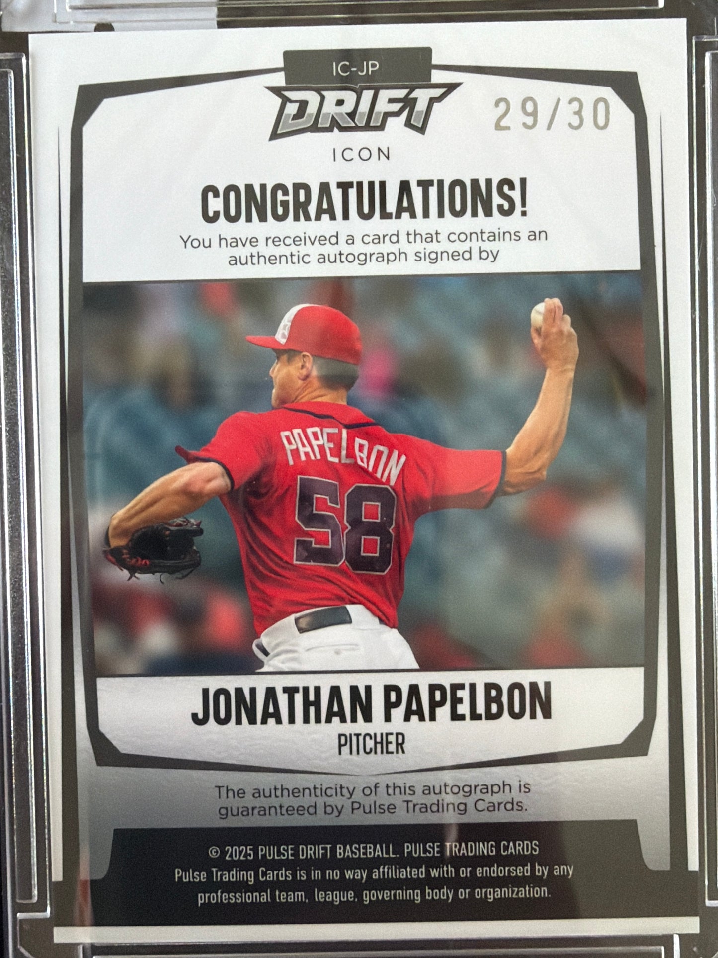 2025 Pulse Drift Icon Jonathan Papelbon #IC-JP Green /30