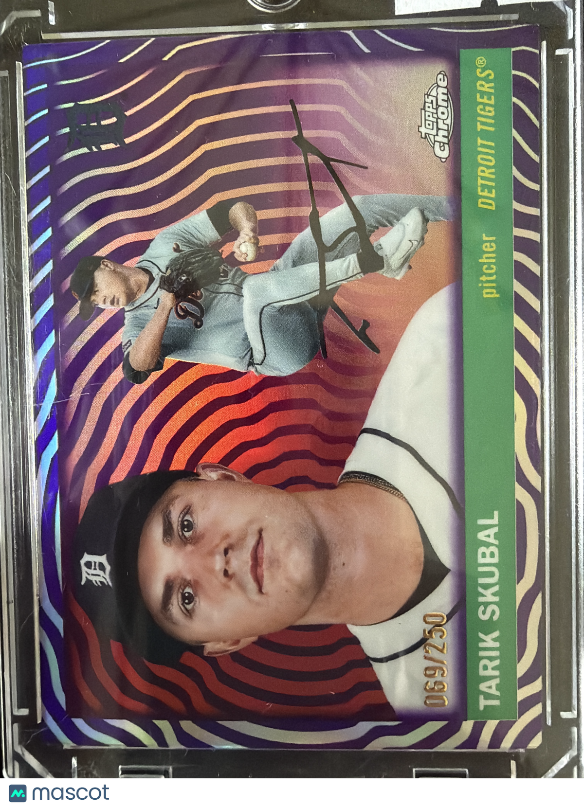 2025 Topps Chrome Tarik Skubal #68 Purple RayWave /250