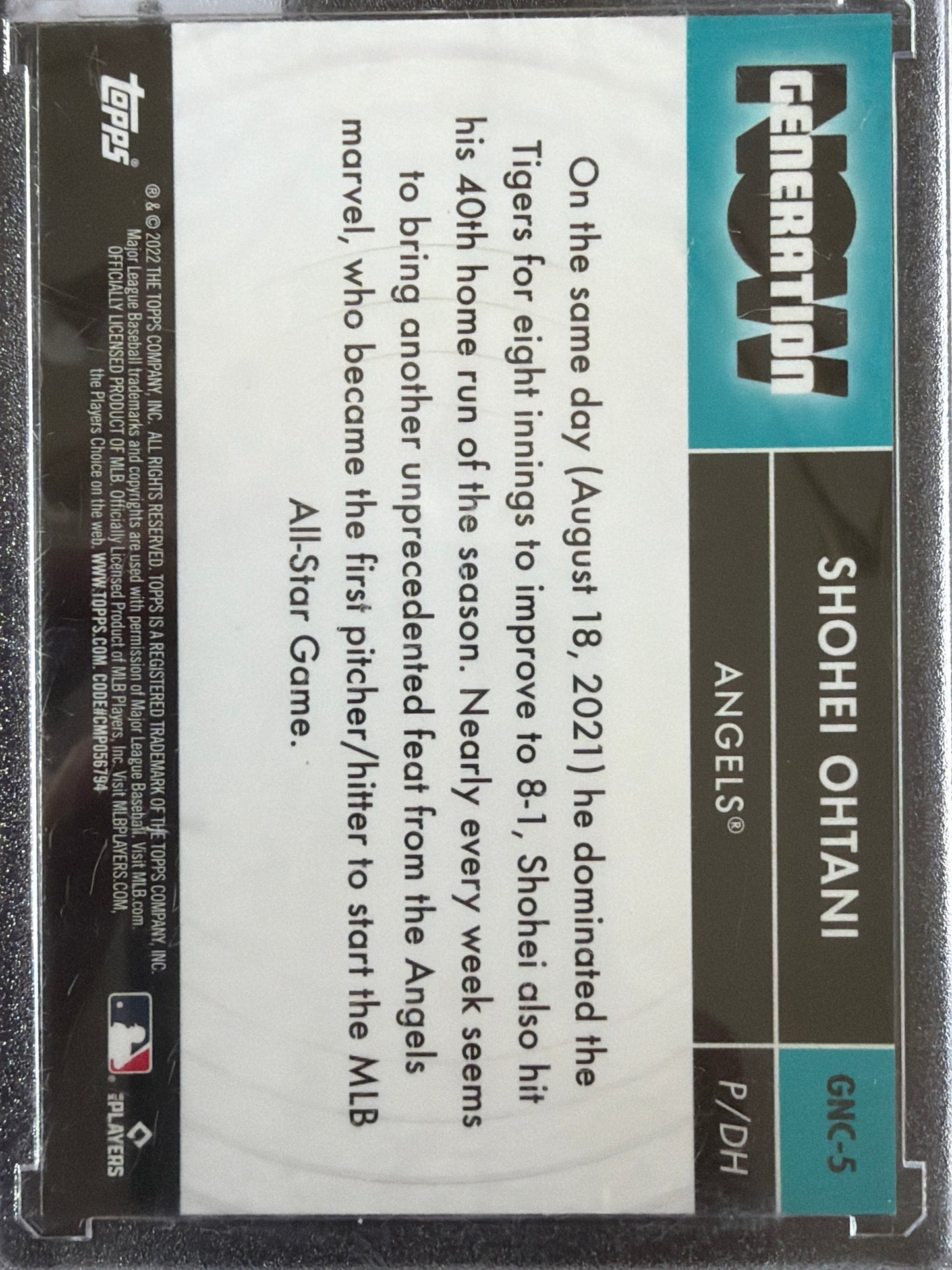 2022 Topps Chrome Generation Now Shohei Ohtani #GNC-5