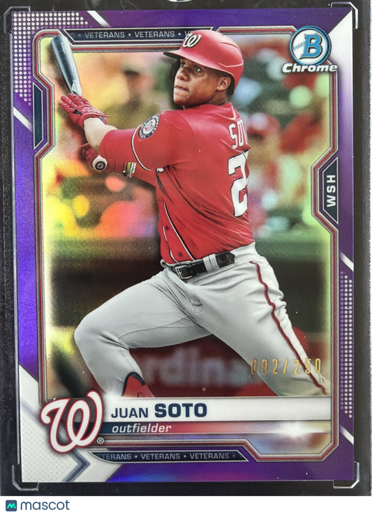 2021 Bowman Chrome Juan Soto #84 Purple Refractor /250