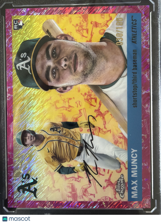 2025 Topps Chrome Heritage Max Muncy #285 Pink Refractor /100 RC