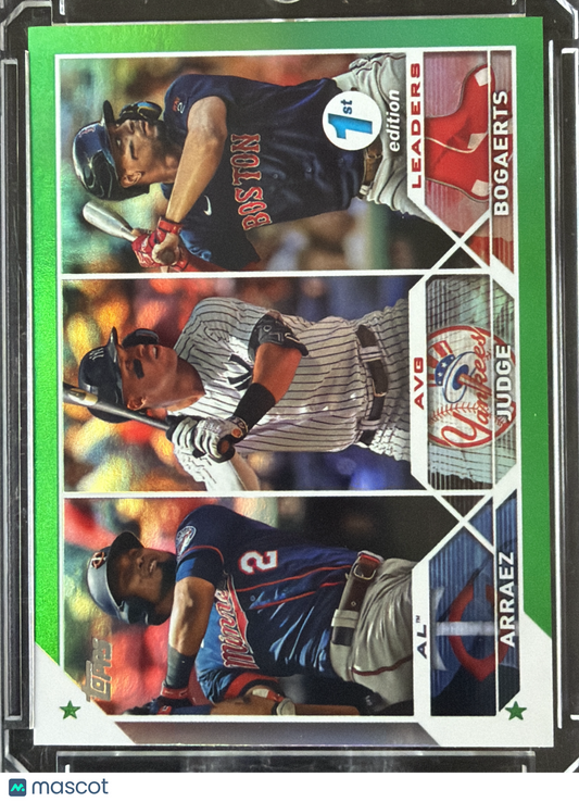 2023 Topps Series 1 Xander Bogaerts Luis Arraez Aaron Judge #289 Green Foil /150
