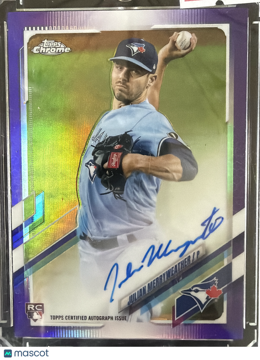 2021 Topps Chrome Julian Merryweather #RA-JM Purple Refractor RC