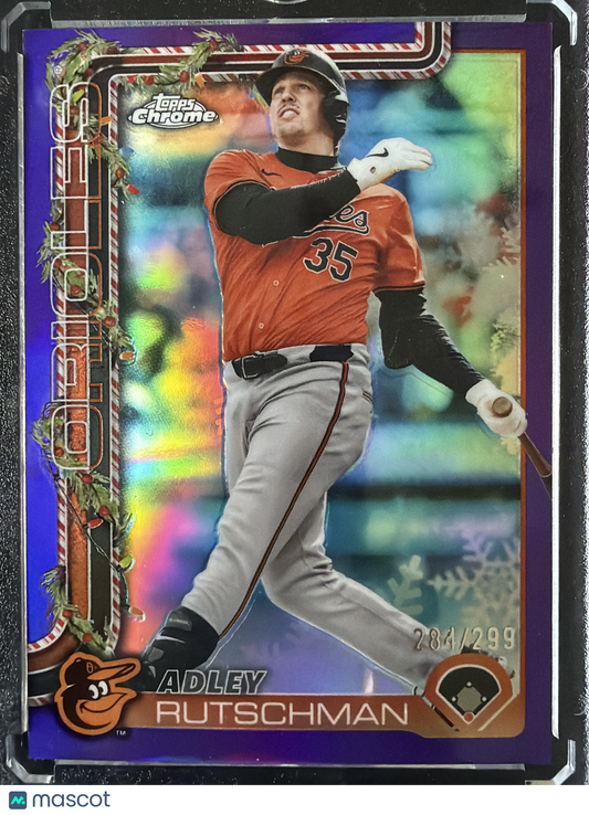 2025 Topps Chrome Holiday Adley Rutschman #HC191 Purple Refractor /299
