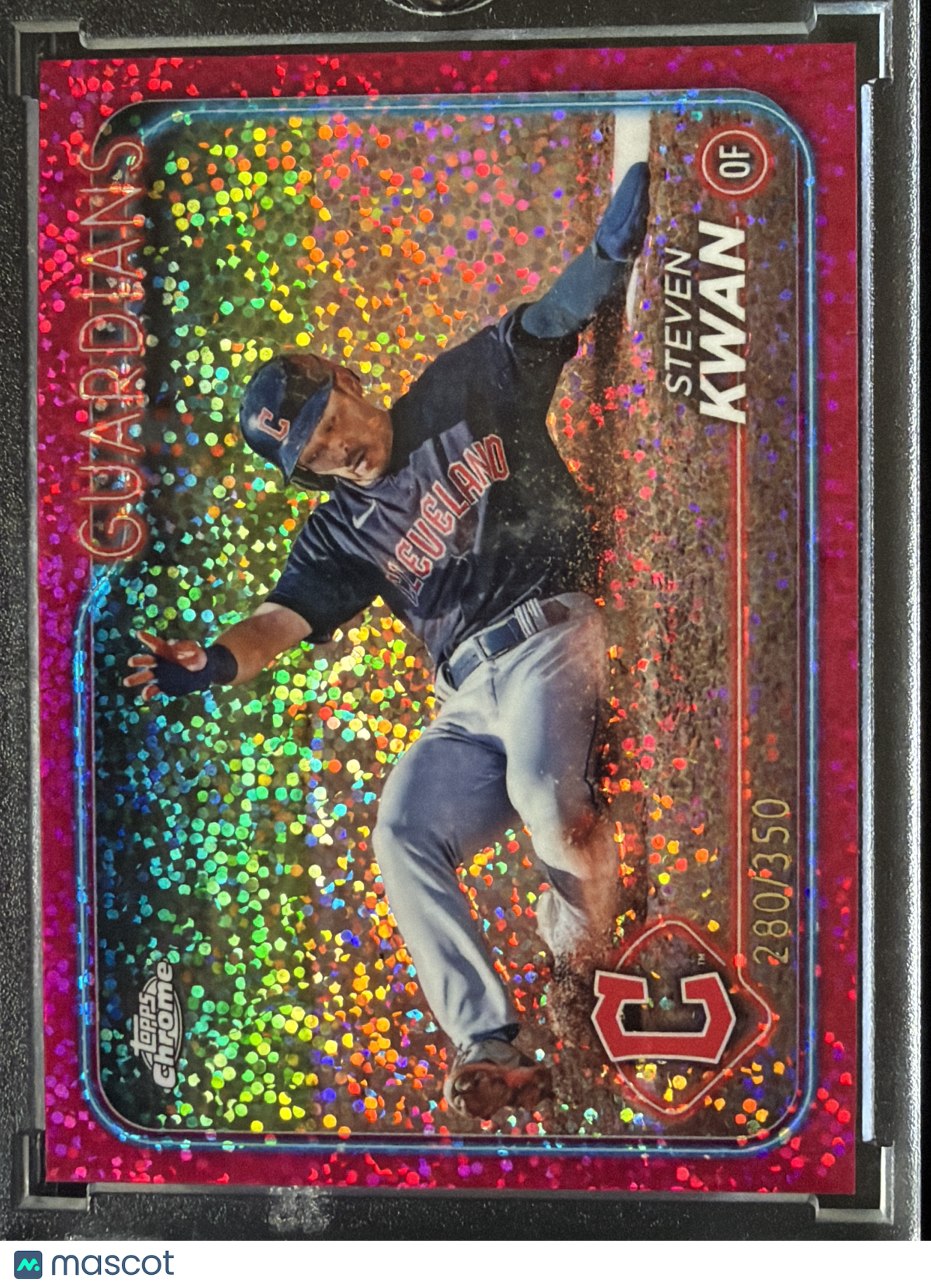 2024 Topps Chrome Steven Kwan #30 Pink Speckle /350