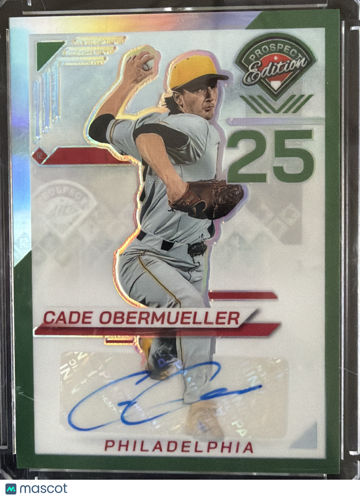 2025 Panini Prizm Prospect Edition Cade Obermueller #98 Green