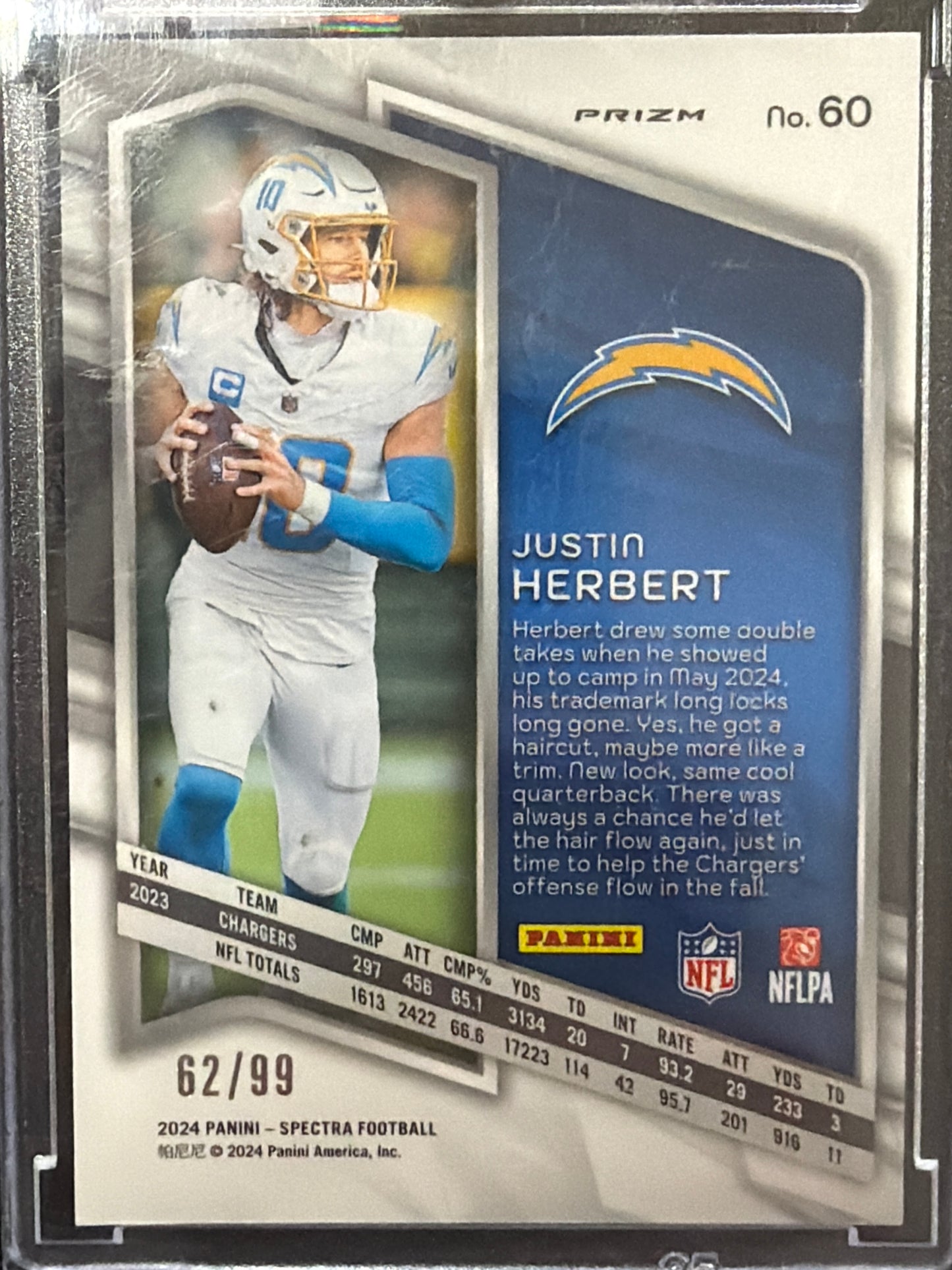 2024 Panini Spectra Prizm Justin Herbert #60 /99