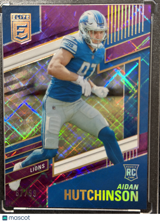 2022 Panini Donruss Elite Aidan Hutchinson #136 Purple /99 RC