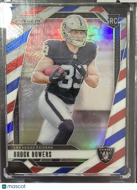2024 Panini Prizm Brock Bowers #315 Red White Blue RC