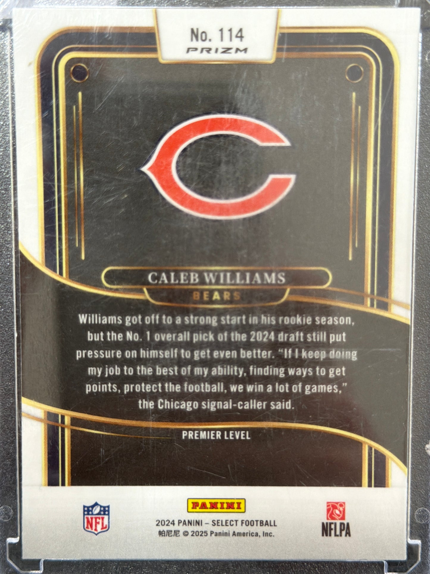 2025 Panini Select Prizm Caleb Williams #114 RC