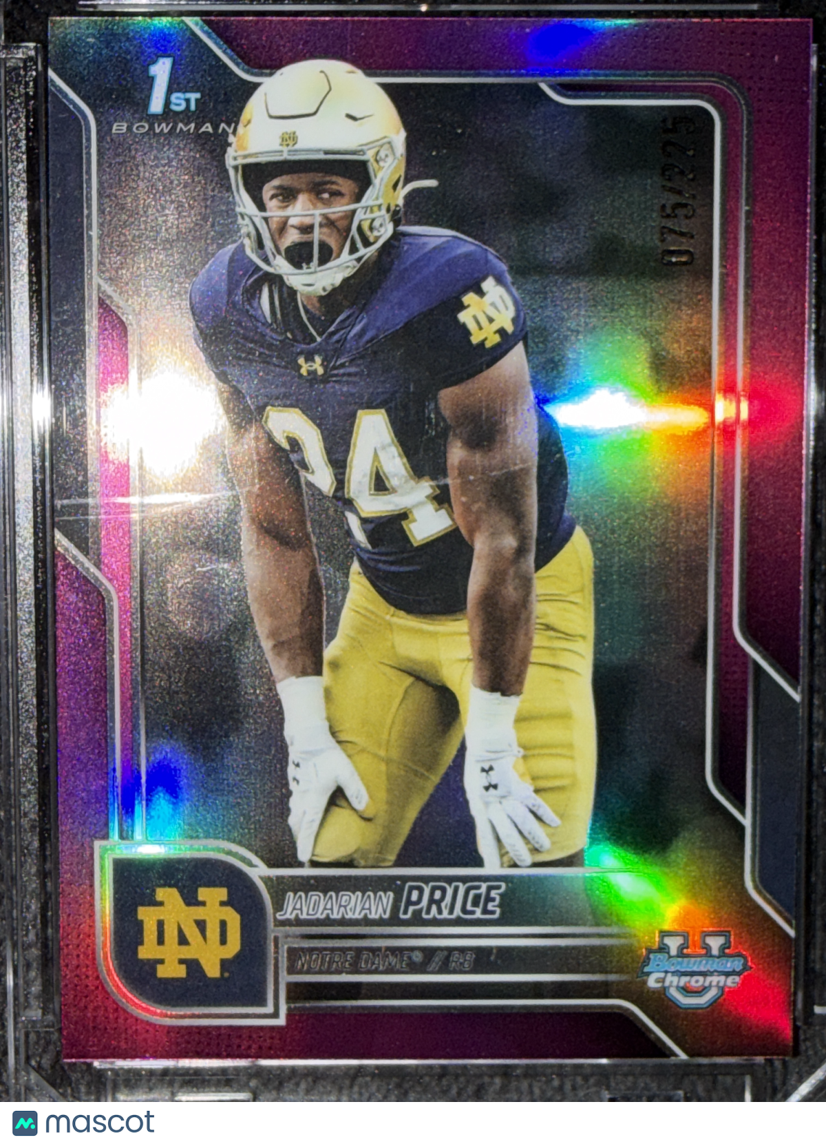 2024 Bowman Chrome University Jadarian Price #117 Purple Refractor /225