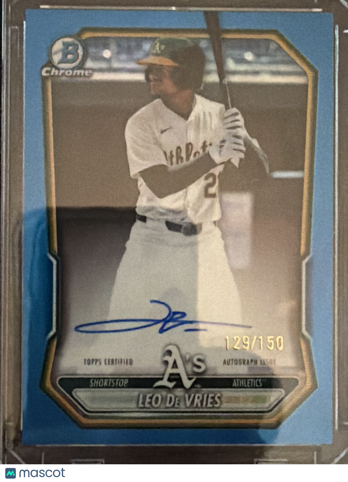 2025 Bowman Chrome Leo De Vries #CPA-LDE Blue Refractor /150