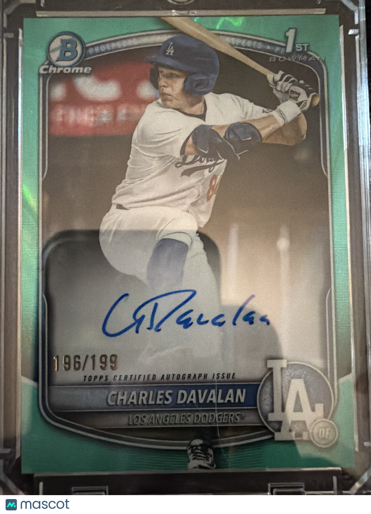 2023 Bowman Chrome Charles Davalan #CPA-CD Green Refractor /199 1st Bowman