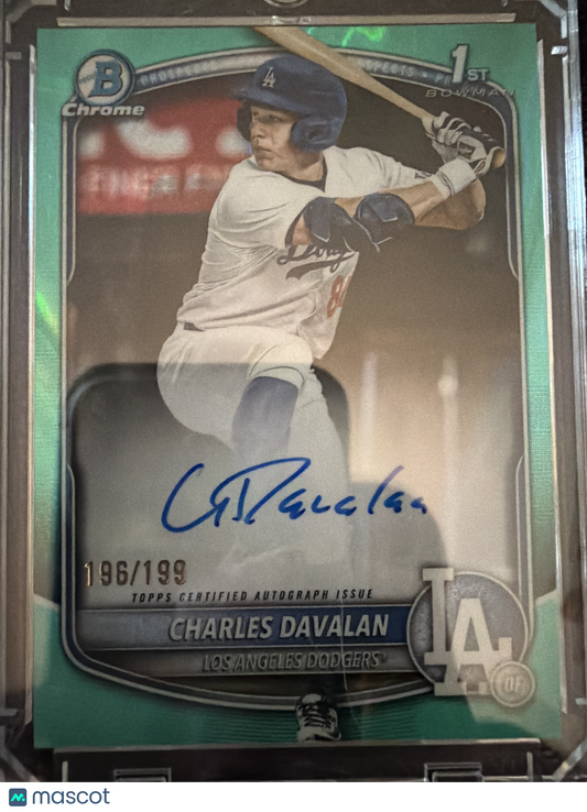 2023 Bowman Chrome Charles Davalan #CPA-CD Green Refractor /199 1st Bowman