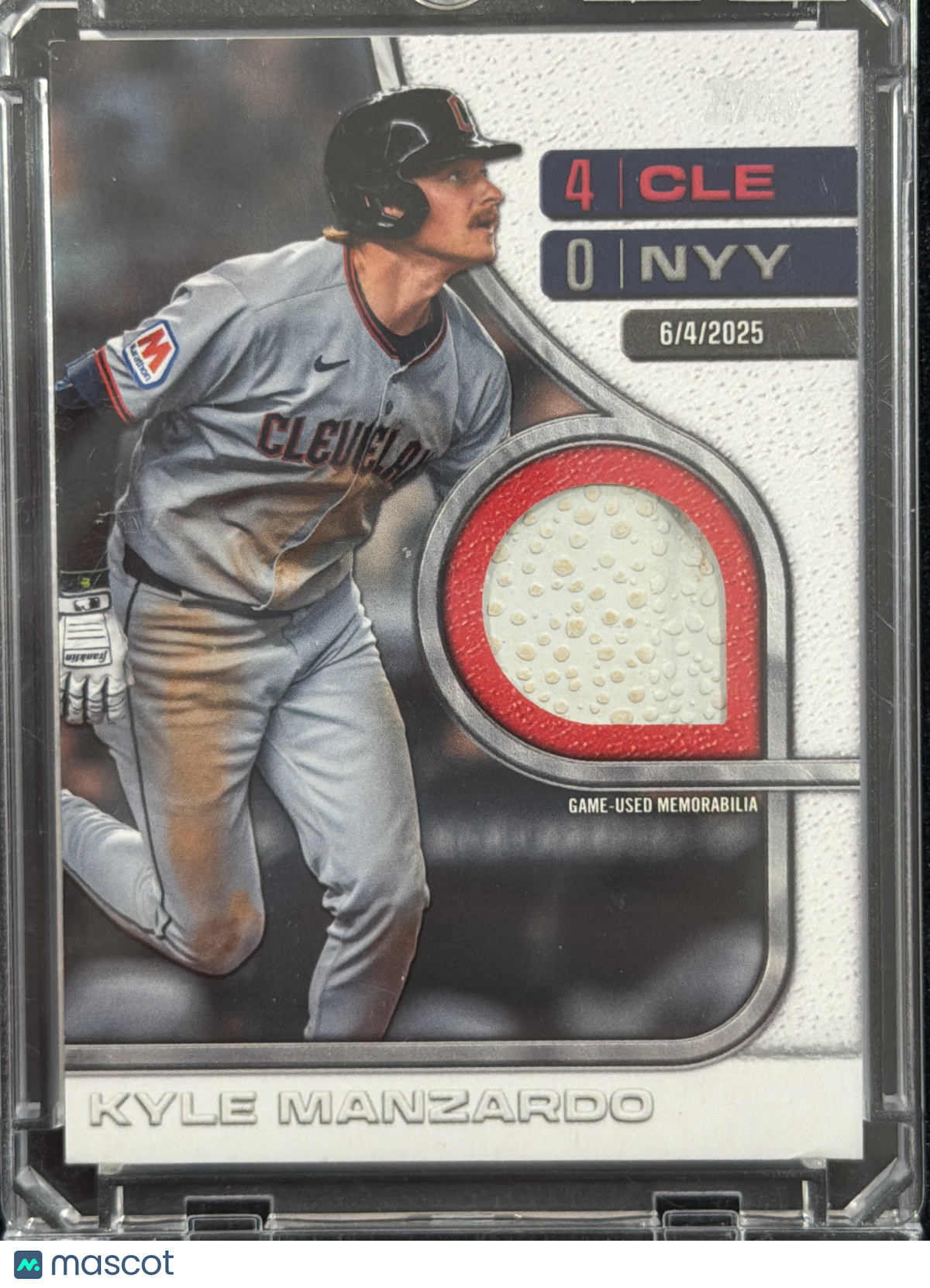 2026 Topps Relic Kyle Manzardo #RTB-KM Game-Used Memorabilia
