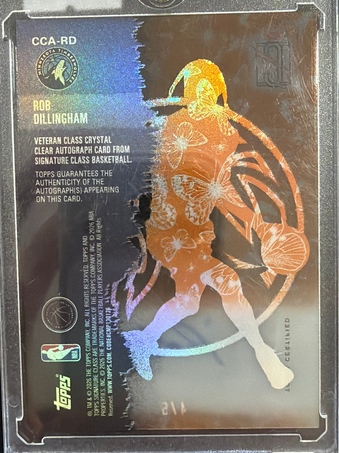 2026 Topps Signature Basketball Rob Dillingham #CCA-RD Crystal Clear Autograph
