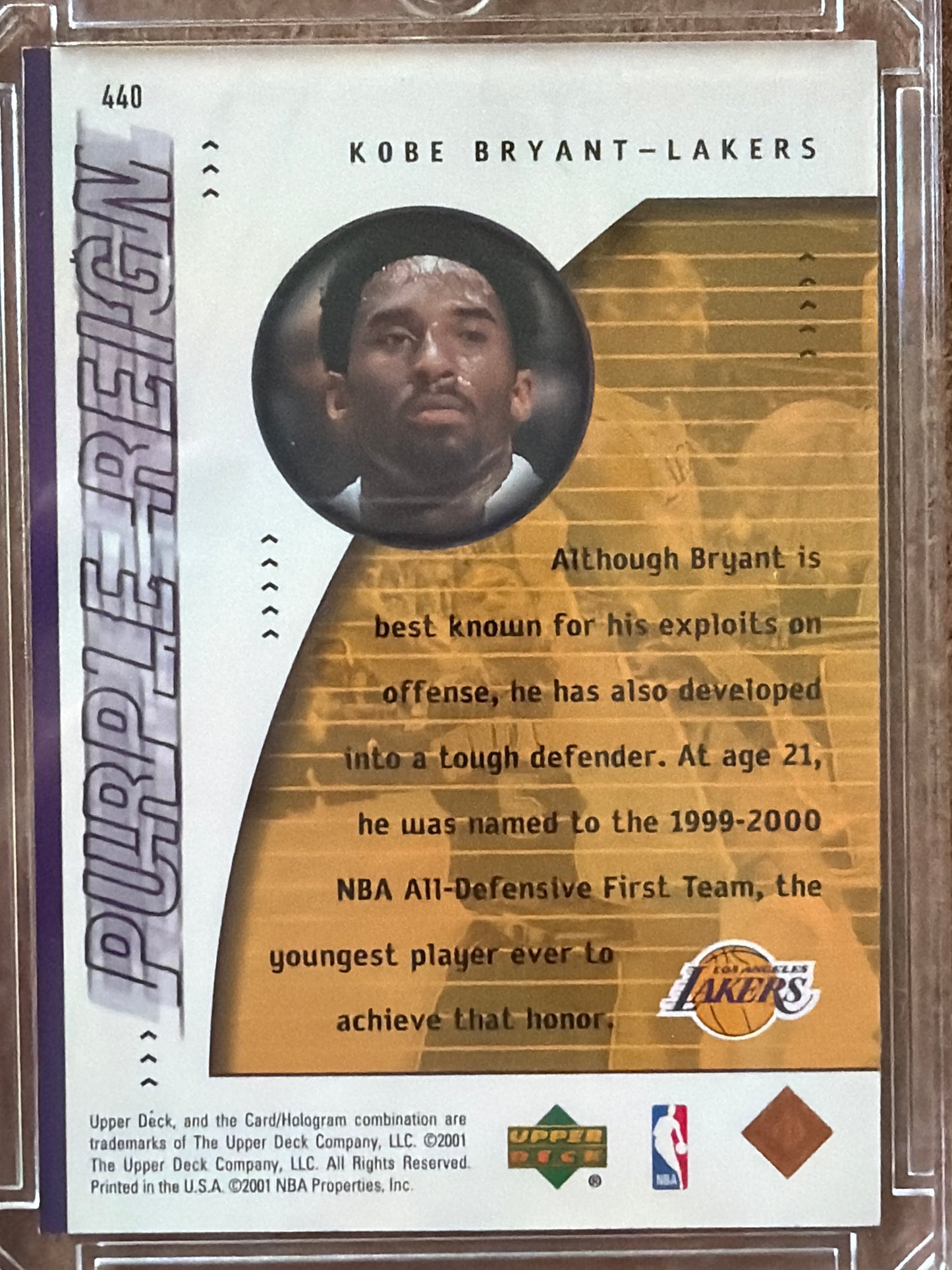 2001 Upper Deck Purple Reign Kobe Bryant #440