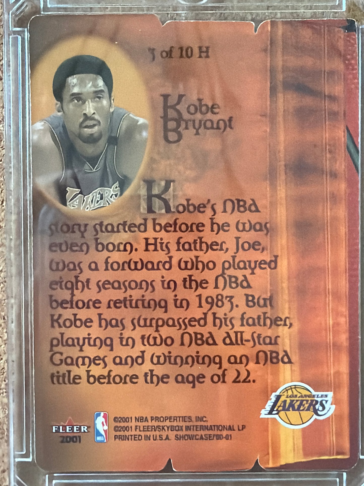 2001 Fleer Showcase HIStory Kobe Bryant #3 of 10 H