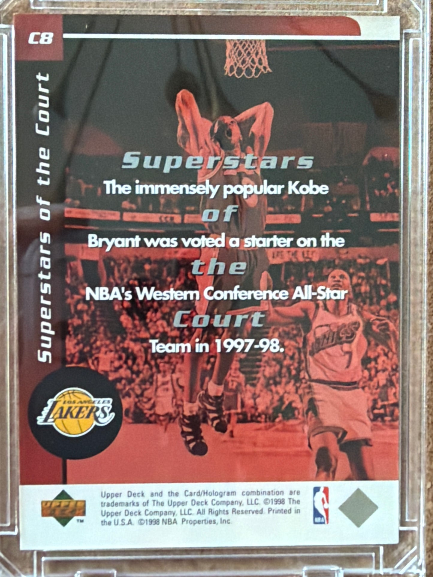 1998 Upper Deck Superstars of the Court Kobe Bryant #C8 Hologram