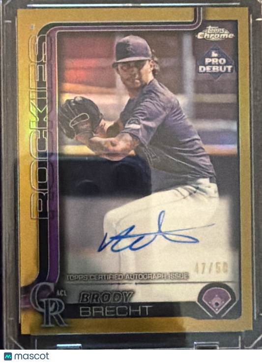 2024 Topps Chrome Pro Debut Brody Brecht #PDC-93 Gold Refractor /50