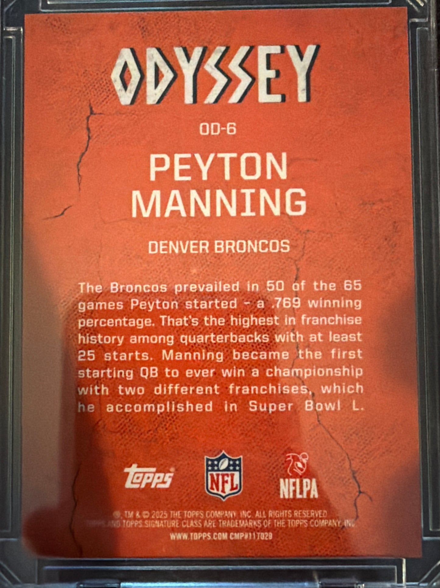 2025 Topps Odyssey Peyton Manning #OD-6