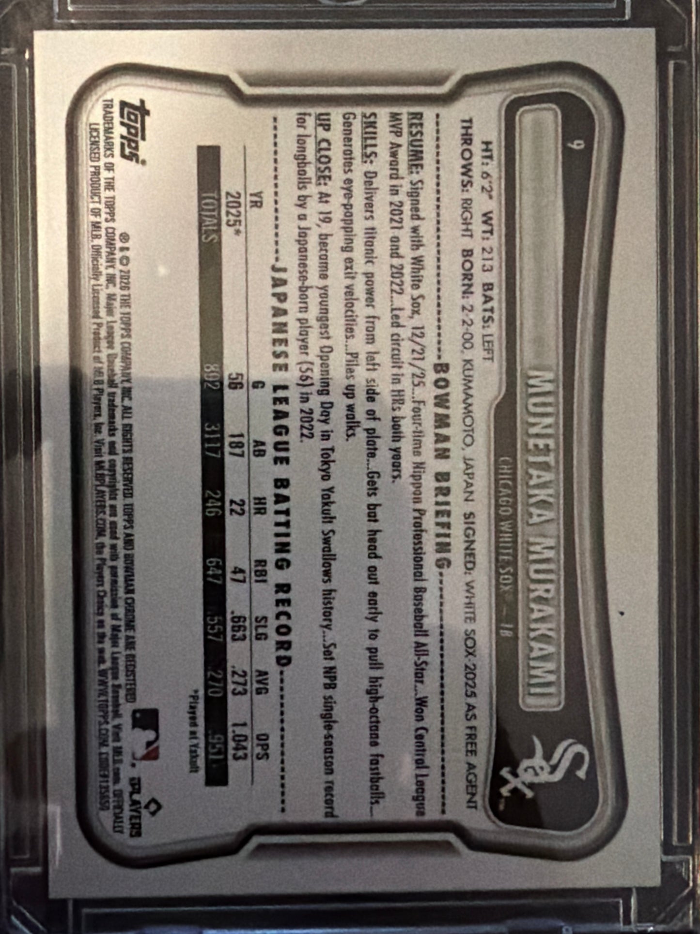 2025 Topps Bowman Chrome Munetaka Murakami #9 Red Rookie RC