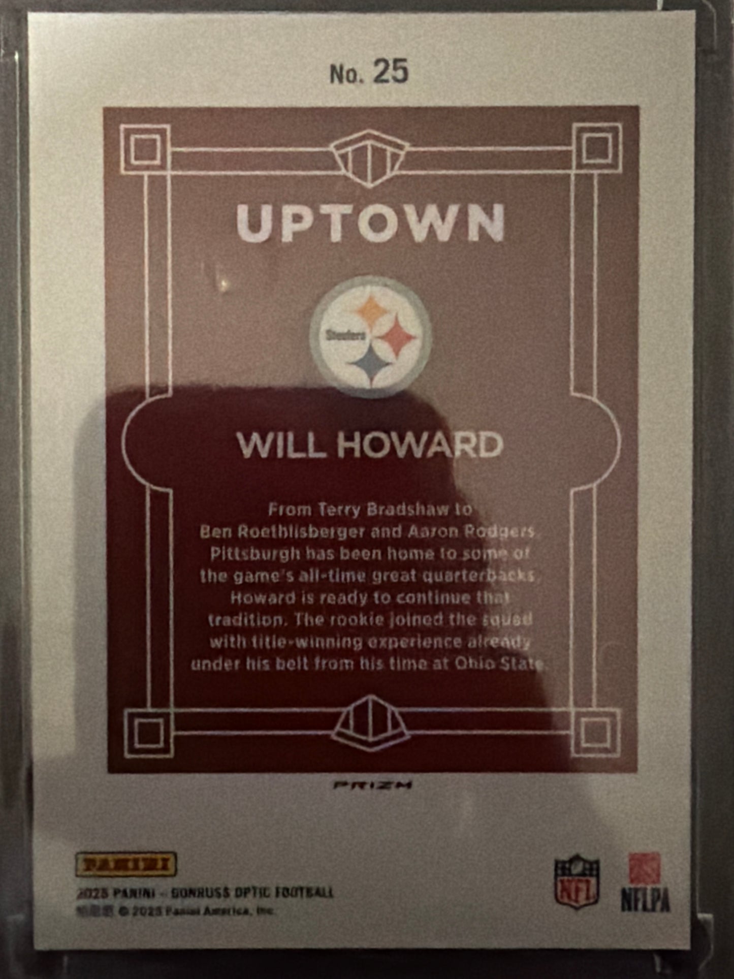 2025 Panini Donruss Optic Uptown Will Howard #25 RC