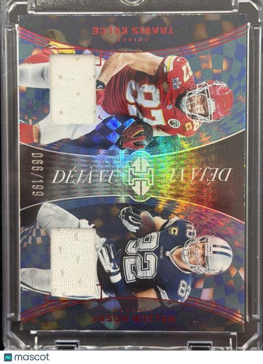 2024 Panini Vu Travis Kelce Witten #DV-TE2 /199 Dual Jersey Patch Memorabilia