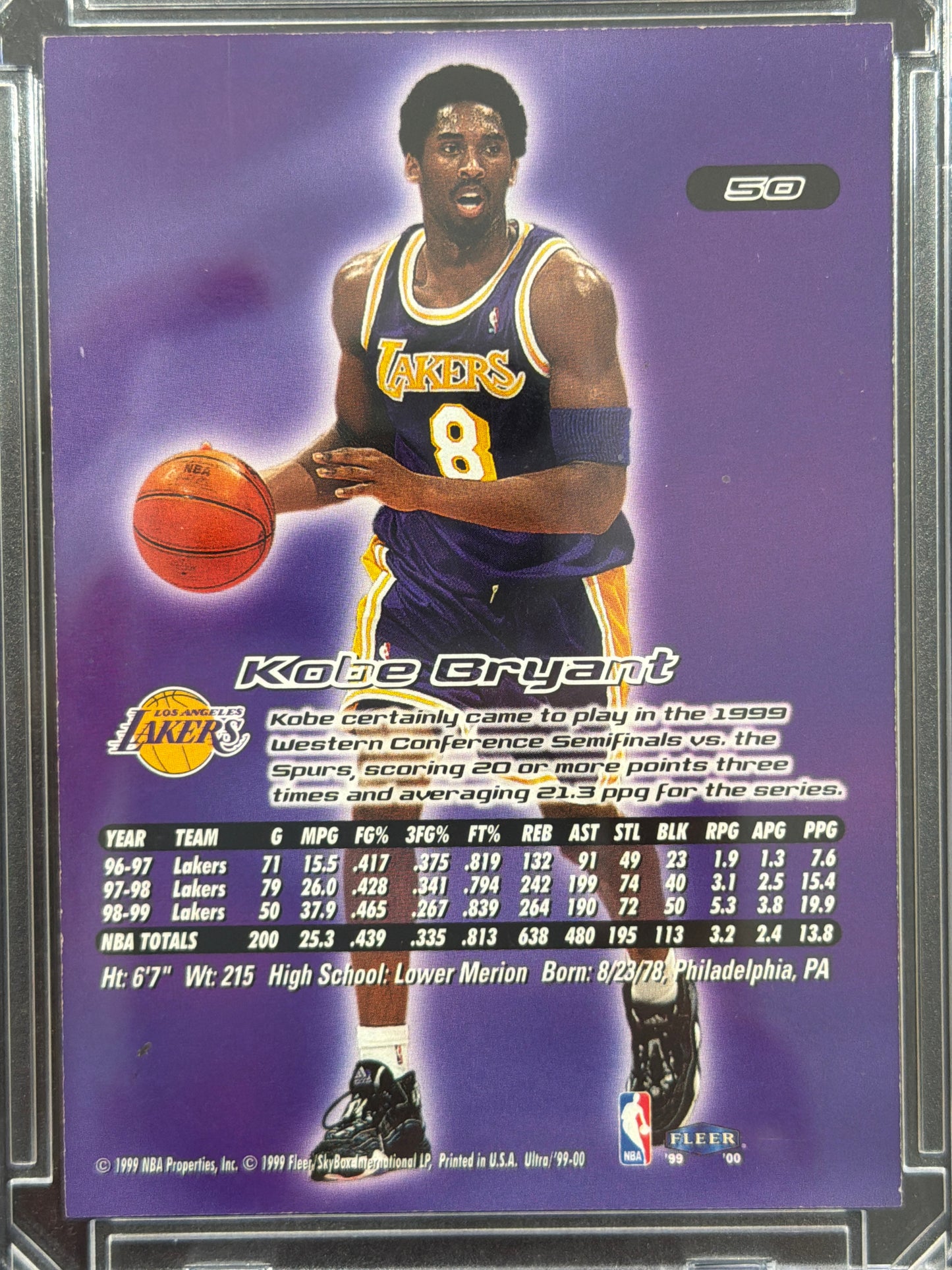 1999 Fleer Ultra Kobe Bryant #50