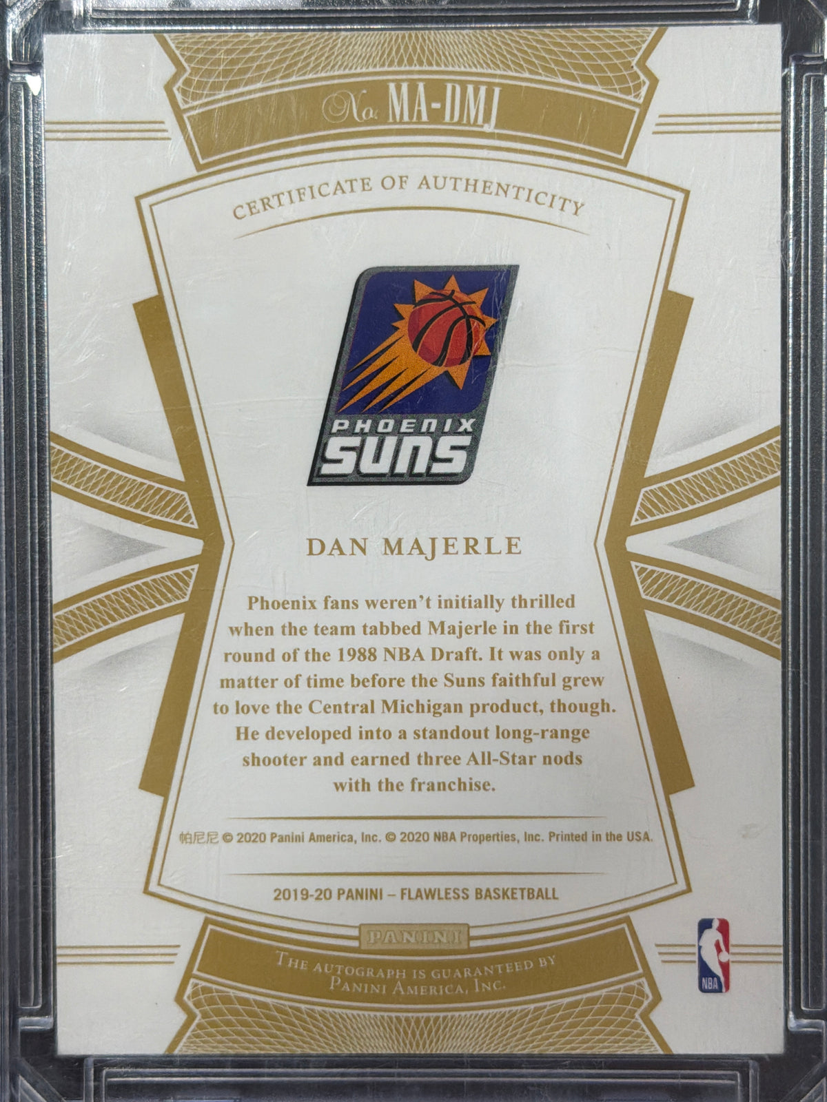 2020 Panini Flawless Momentous Dan Majerle #MA-DMJ /25