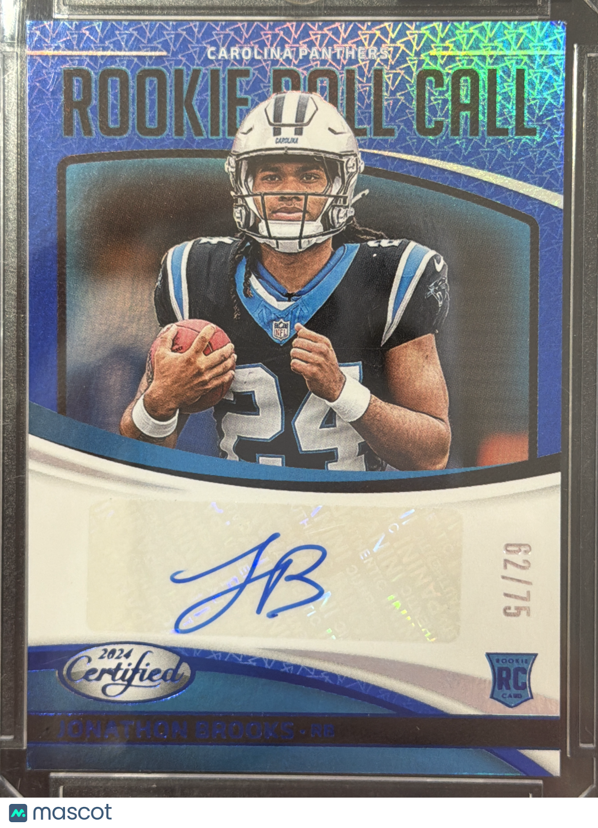 2024 Panini Certified Rookie Roll Call Jonathon Brooks #RRC-JBS Blue /75 RC