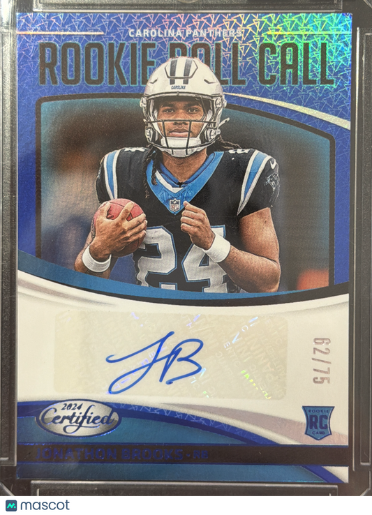 2024 Panini Certified Rookie Roll Call Jonathon Brooks #RRC-JBS Blue /75 RC