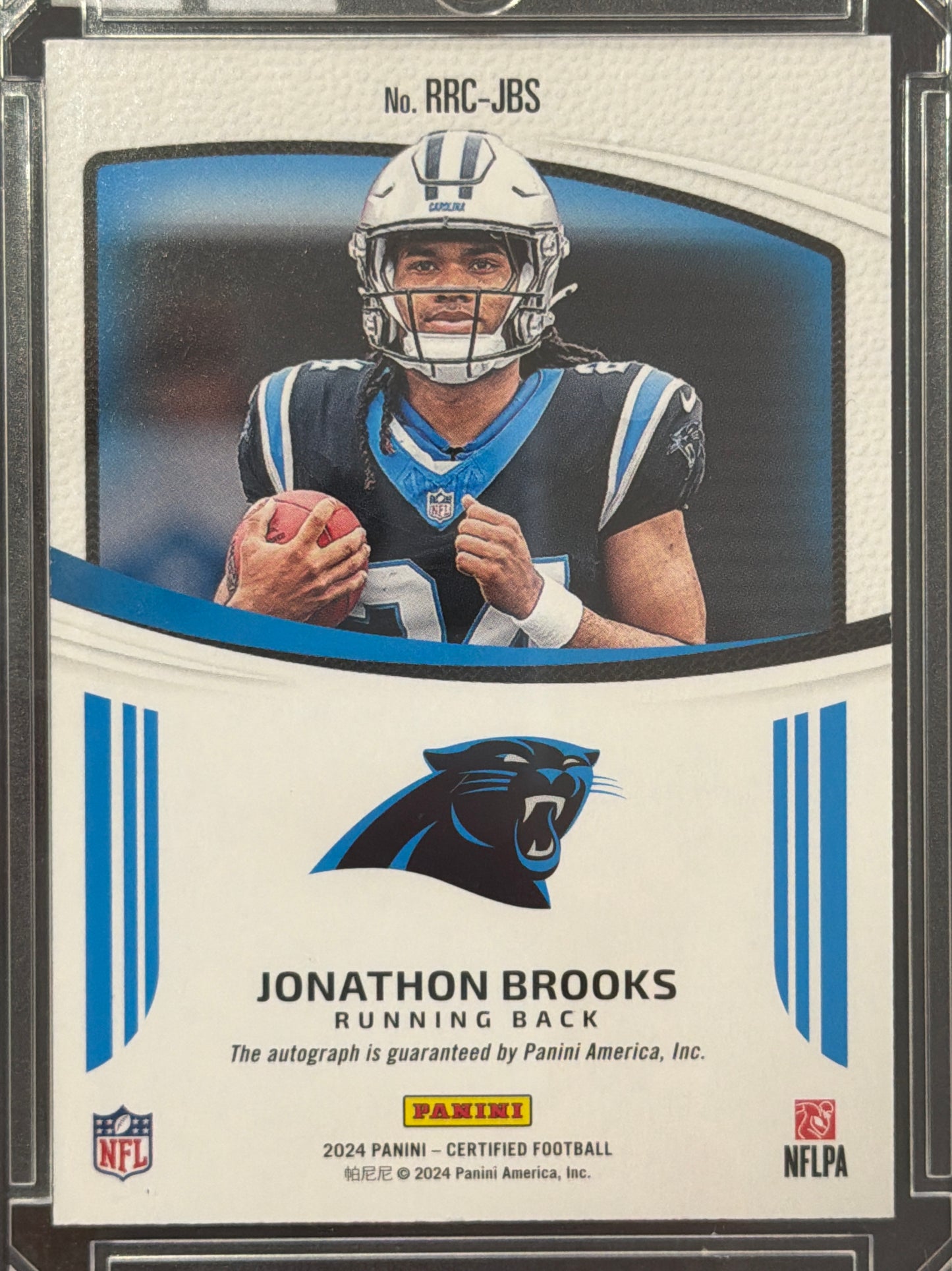 2024 Panini Certified Rookie Roll Call Jonathon Brooks #RRC-JBS Blue /75 RC