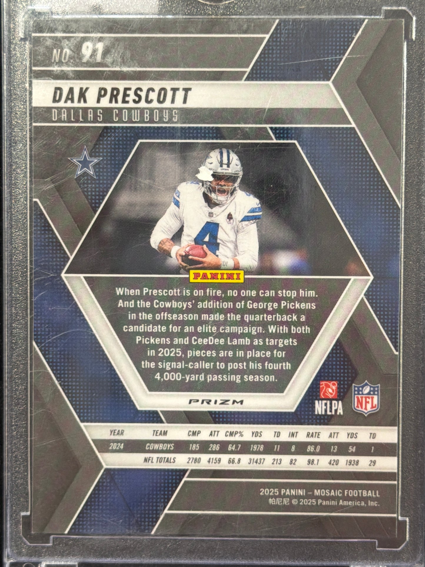 2025 Panini Mosaic Football Dak Prescott #91 Genesis